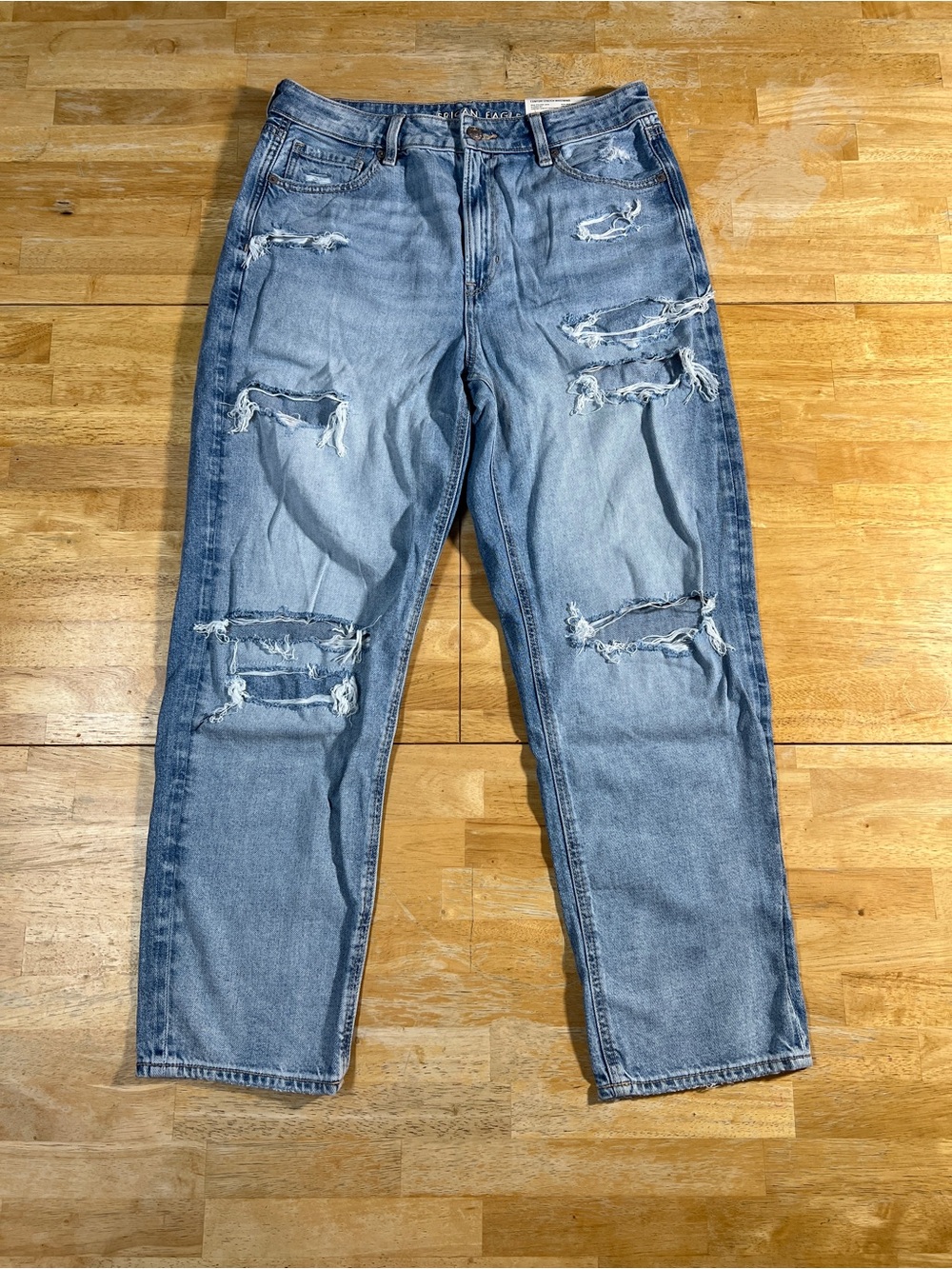 American Eagle Mom Straight Jeans W10 Regular Comfort Stretch High Rise